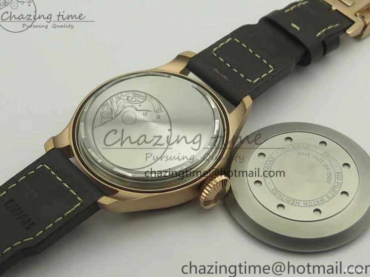 MIROTIME 0503 Big Pilot IW510301 Satin-Polished RG YLF Best Edition Black Dial On Leather Strap A Flexible 7222